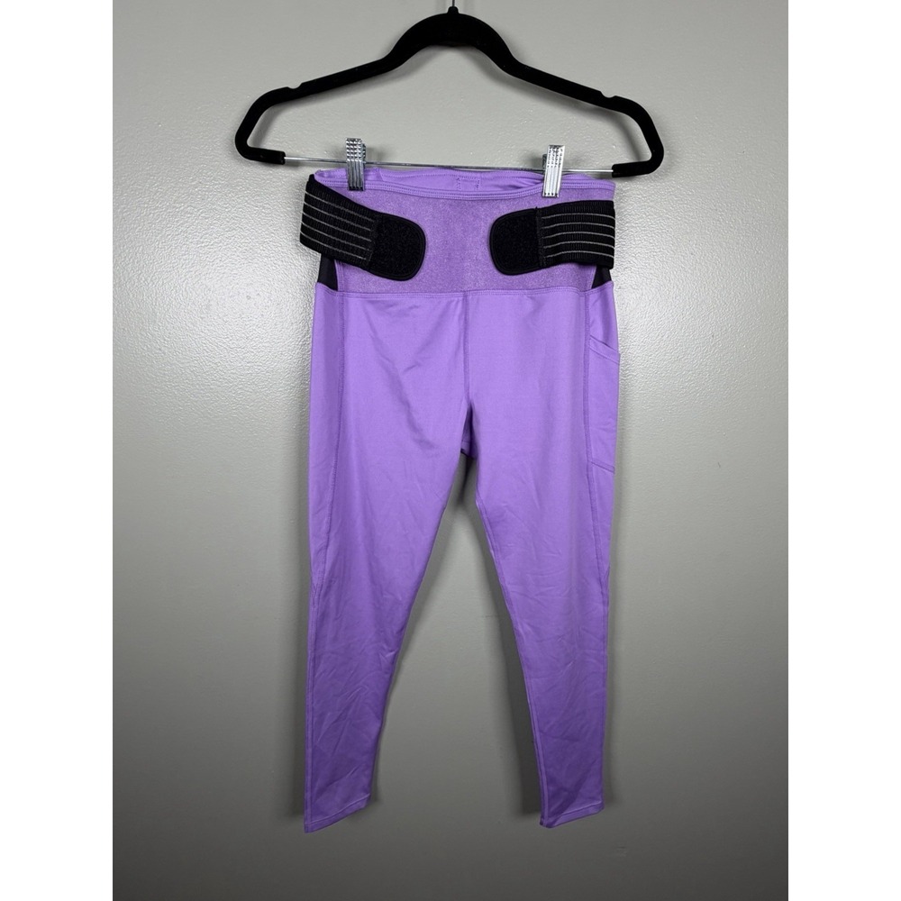 Copper Life Cropped Compression Leggings Waist Belt Support Yoga M Stretchy